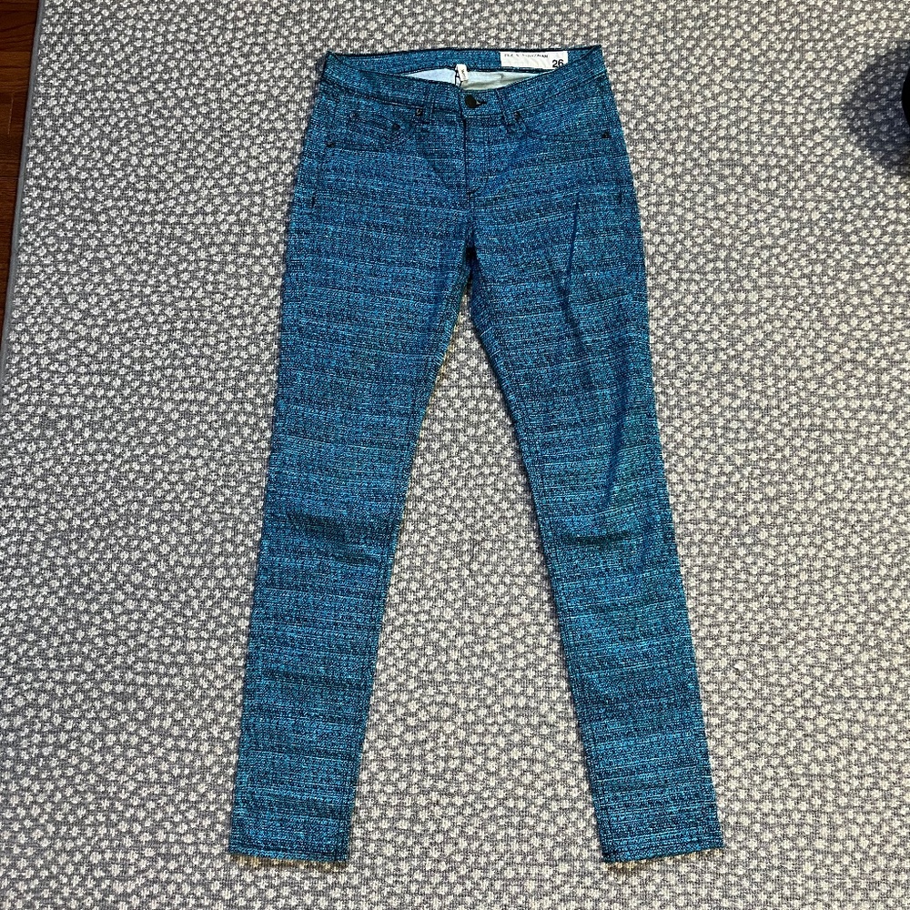 Rag & Bone Blue Tweed Print Jeans